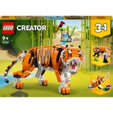 LEGO 31129 Creator 3-in-1 Majestätischer Tiger, Konstruktionsspielzeug 3-in-1 Tierfiguren-Set, Panda oder Fisch