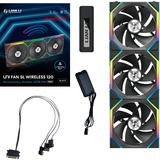 Lian Li UNI FAN SL120 Wireless Reverse 3er-Pack inkl. Controller, Gehäuselüfter schwarz, 124.5 mm