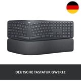 Logitech ERGO K860, Tastatur schwarz, DE-Layout, schmutzabweisendes Material, kompatibel mit Windows/Mac