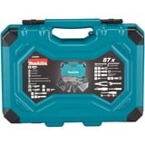Makita Handwerkzeug-Set E-08458, 87-teilig blau, mit 2 Umschaltknarren, 1/2", 1/4" und 3/8", Koffer