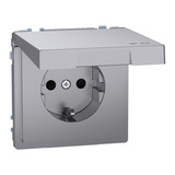 Merten Schutzkontakt-Steckdose mit Klappdeckel edelstahl, Retail