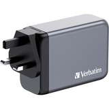 Verbatim GaN-Ladegerät 240W, 1x USB-A , 3x USB-C grau, PD 3.0, QC 3.0