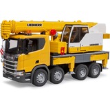 bruder 03571 Scania Super 560R Liebherr Kran-LKW mit Light & Sound Modul, Modellfahrzeug 