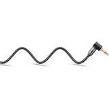 goobay Plus Audio Verbindungskabel AUX 3,5mm stereo, 90° schwarz/silber, 2 Meter, abgewinkelt