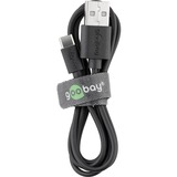 goobay USB 2.0 Kabel, USB-A Stecker > USB-C Stecker schwarz, 1 Meter