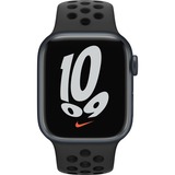 Apple Watch Series 7, Smartwatch schwarz/anthrazit, 41 mm, Nike Sportarmband, Aluminium-Gehäuse
