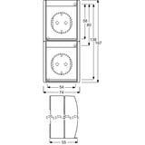 Busch-Jaeger Steckdose zweifach senkrecht mit Beschriftungsfeld 20-02 EWN-54 weiß, Retail