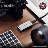 Kingston XS2000 Portable SSD 4 TB, Externe SSD silber/schwarz, USB-C 3.2 Gen 2x2 (20 Gbit/s)