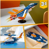 LEGO 31126 Creator 3-in-1 Überschalljet, Konstruktionsspielzeug Flugzeug, Hubschrauber und Boot