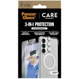 PanzerGlass Flagship 3-in-1 Set transparent/weiß, Samsung Galaxy S25+, QI-kompatibel, EasyAligner