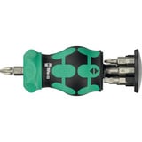 Wera Kraftform Kompakt Stubby Magazin RA 4, Bit-Satz schwarz/grün, 6-teilig, 1/4", mit Ratschenfunktion