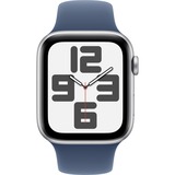 Apple Watch SE, Smartwatch silber, Aluminium, 44 mm, Sportarmband Denim S/M, Cellular