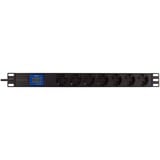  BlueWalker Powerwalker PDU LC-16A 7x CEE 7/3, Stromversorgung schwarz, 1 Höheneinheit (IEC C20 Input)
