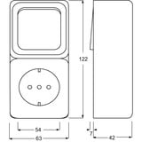 Busch-Jaeger Wechselschalter mit Schutzkontakt-Steckdose kombiniert weiß, Retail