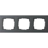Gira Abdeckrahmen E2 drei Einheiten horizontal und vertikal, Unterputzmontage, Kunststoff anthrazit, Retail