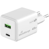 MediaRange 45W GaN Schnellladeadapter, Ladegerät weiß, Power Delivery 3.0