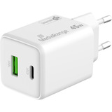 MediaRange 45W GaN Schnellladeadapter, Ladegerät weiß, Power Delivery 3.0