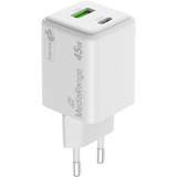 MediaRange 45W GaN Schnellladeadapter, Ladegerät weiß, Power Delivery 3.0