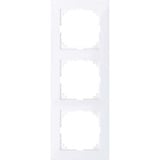 Merten Rahmen dreifach für Senkrecht- und Waagerechtmontage aus Thermoplast, glänzend weiß (glänzend), Retail