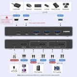 UGREEN CM692 HDMI KVM Switch 2 In 1 Out, KVM-Switch 3x USB-A, 1x USB-C