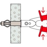 fischer Hohlraum-Metalldübel HM 4x32 S silber, 50 Stück, mit metrischer Schraube