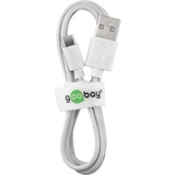 goobay USB 2.0 Kabel, USB-A Stecker > USB-C Stecker weiß, 2 Meter