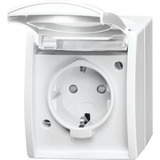 0 Steckdose mit Klappdeckel CEE 7/3 Typ F 20 EBW-54 weiß, Retail