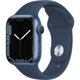 Apple Watch Series 7, Smartwatch blau/dunkelblau, 41 mm, Sportarmband, Aluminium-Gehäuse