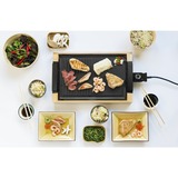 Bestron Teppanyaki Grillplatte mit Bambus-Gehäuse, Elektro-Grillplatte schwarz/holz, 2.000 Watt