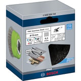 Bosch Professional X-LOCK Topfbürste Clean for Inox, Ø 75mm, gewellt 0,3mm Edelstahldraht, für X-LOCK Winkelschleifer