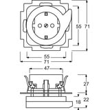 Busch-Jaeger Steckdosen Einsatz mit Auswurfmechanismus weiß, Retail