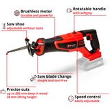 EINHELL Professional Akku-Universalsäge TE-AP 18/28 Li BL - Solo, 18Volt, Säbelsäge rot/schwarz, ohne Akku und Ladegerät