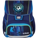 Herlitz Loop Plus Soccer, Schulranzen blau, inkl. 16 tlg. Schüleretui, Faulenzermäppchen, Sportbeutel