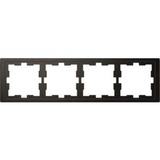 Merten Rahmen vierfach für Senkrecht- und Waagerechtmontage aus lackiertem Thermoplast anthrazit, Retail