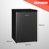 Telefunken C-135-100-DI, Vollraumkühlschrank schwarz/edelstahl (dunkel)