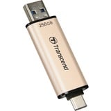 Transcend JetFlash 930C 256 GB, USB-Stick gold/schwarz, USB-A 3.2 Gen 1, USB-C 3.2 Gen 1