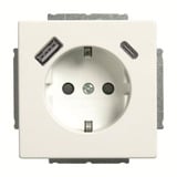 Busch-Jaeger Schutzkontaktsteckdose mit USB Typ A und USB Typ C Anschluss weiß, Retail