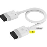 Corsair iCUE LINK Kabel, 200mm, gerade weiß, 2 Stück