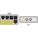 DeLOCK Stromkabel PCI Express 8 Pin > 2x 5,25" Stecker 4 Pin 15cm