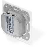 Digitus CAT.6A Datenanschlussdose, Unterputz, geschirmt, 2x RJ-45 LSA weiß, Klasse EA, vertikale Kabelinstallation