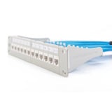 Digitus Modulares Patchpanel, 12-Port, unbestückt grau, 1 HE, für Keystone-Module