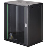 Digitus Wandgehäuse Dynamic Basic Serie - 600x450 mm (BxT), IT-Schrank schwarz, 16 Höheneinheiten