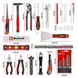 EINHELL E-Case Werkzeugkoffer Renovierung, 78-teilig, Werkzeug-Set schwarz/rot