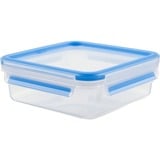 Emsa CLIP & CLOSE Frischhaltedose 0,85 Liter transparent/blau, quadratisch