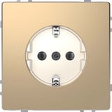 Merten Schutzkontakt-Steckdose mit Steckklemmen, Unterputz, 16 Ampere, 250 Volt, Edelstahl champagner, Retail