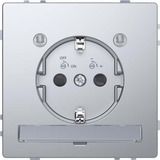 Merten Schutzkontakt-Steckdose mit erhöhtem Berührungsschutz und Lichtauslass, Typ MEG2304-6036 edelstahl, Retail