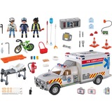 PLAYMOBIL 70936 City Action Rettungs-Fahrzeug: US Ambulance, Konstruktionsspielzeug Mit Licht und original US Rettungswagen-Sirenen-Sound
