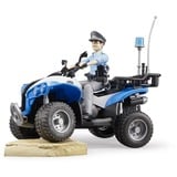 bruder 63010 Polizei-Quad mit Polizist und Ausstattung, Modellfahrzeug blau/weiß