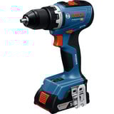 Bosch Akku-Bohrschrauber GSR 18V-65 Professional, Profi-Set mit Handwerkzeug blau, 2x Li-Ion Akku 5,0Ah, in L-BOXX