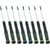 Bosch Heimwerken & Garten Präzisions-Schraubendreher Set, 8 teilig grün/schwarz, Schlitz, Sechsrund und Kreuzschlitz